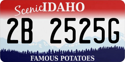 ID license plate 2B2525G