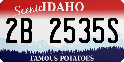 ID license plate 2B2535S