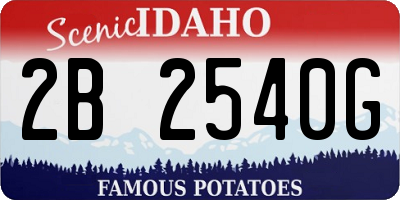 ID license plate 2B2540G