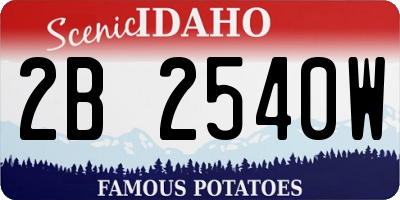 ID license plate 2B2540W