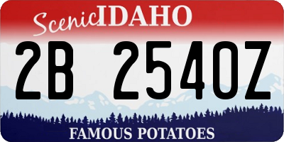 ID license plate 2B2540Z