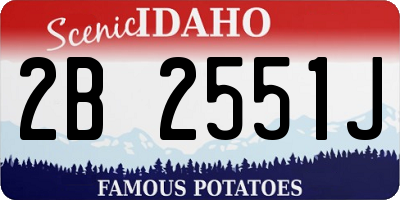 ID license plate 2B2551J