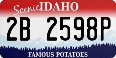ID license plate 2B2598P