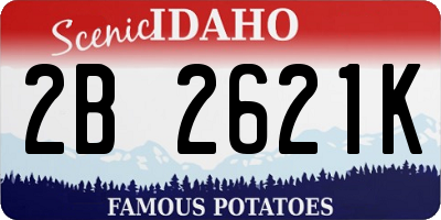 ID license plate 2B2621K