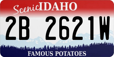 ID license plate 2B2621W