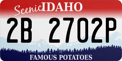 ID license plate 2B2702P