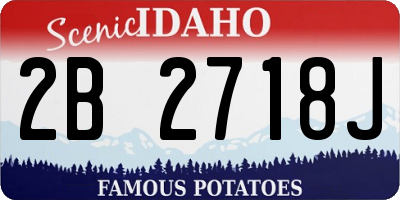 ID license plate 2B2718J