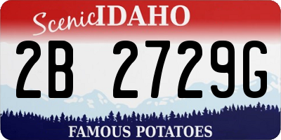 ID license plate 2B2729G