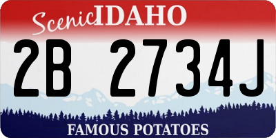 ID license plate 2B2734J
