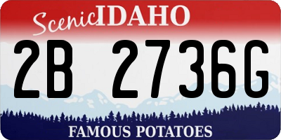 ID license plate 2B2736G