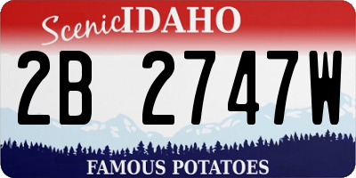 ID license plate 2B2747W