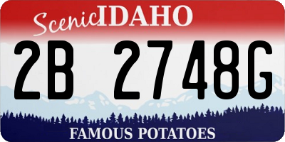 ID license plate 2B2748G