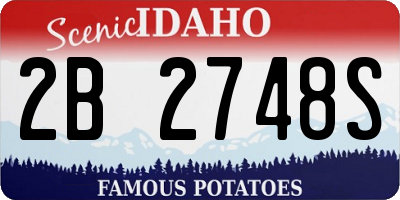 ID license plate 2B2748S