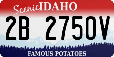 ID license plate 2B2750V