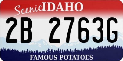 ID license plate 2B2763G