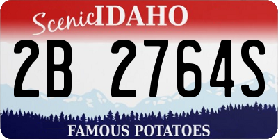 ID license plate 2B2764S