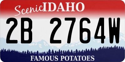 ID license plate 2B2764W