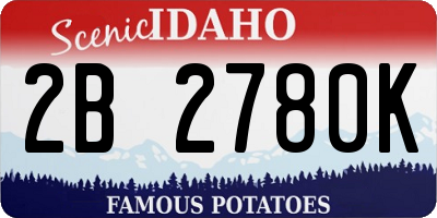 ID license plate 2B2780K