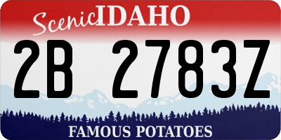 ID license plate 2B2783Z