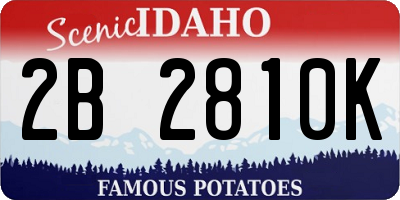 ID license plate 2B2810K