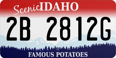 ID license plate 2B2812G