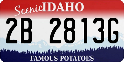 ID license plate 2B2813G