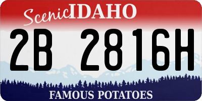 ID license plate 2B2816H