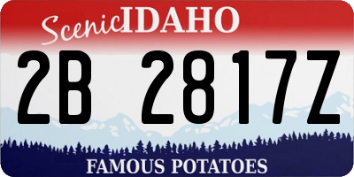 ID license plate 2B2817Z