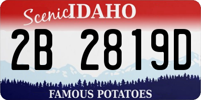 ID license plate 2B2819D