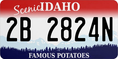 ID license plate 2B2824N