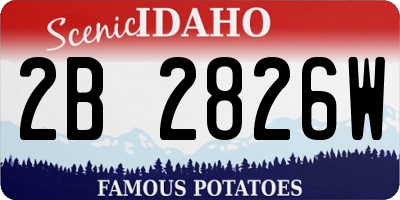 ID license plate 2B2826W
