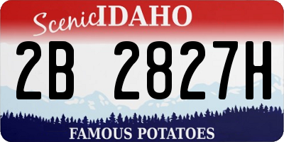 ID license plate 2B2827H