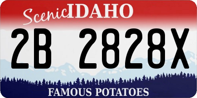ID license plate 2B2828X