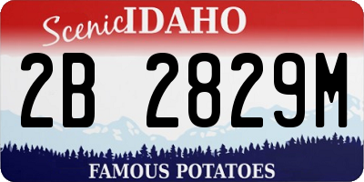 ID license plate 2B2829M