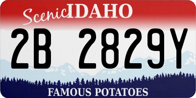 ID license plate 2B2829Y