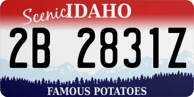 ID license plate 2B2831Z