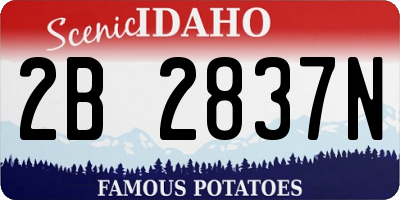 ID license plate 2B2837N
