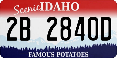 ID license plate 2B2840D