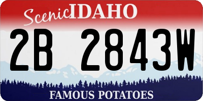 ID license plate 2B2843W