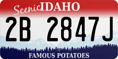 ID license plate 2B2847J