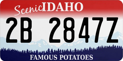 ID license plate 2B2847Z