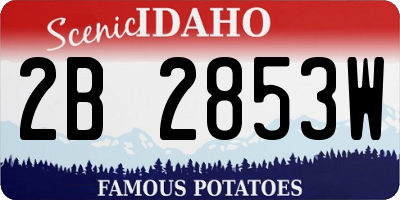 ID license plate 2B2853W
