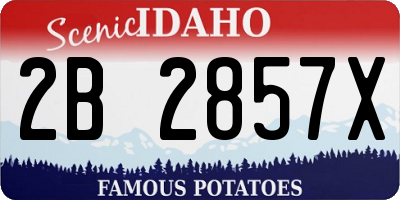 ID license plate 2B2857X