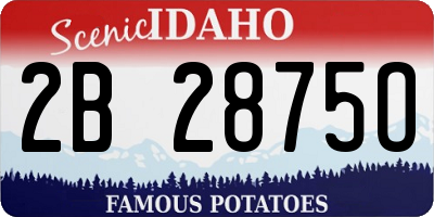 ID license plate 2B2875O
