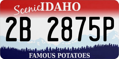 ID license plate 2B2875P