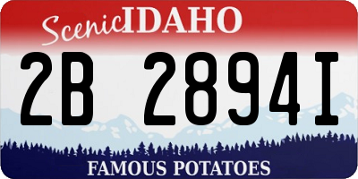 ID license plate 2B2894I