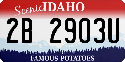 ID license plate 2B2903U
