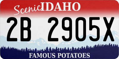 ID license plate 2B2905X