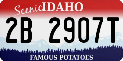 ID license plate 2B2907T