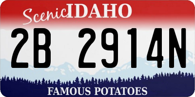 ID license plate 2B2914N